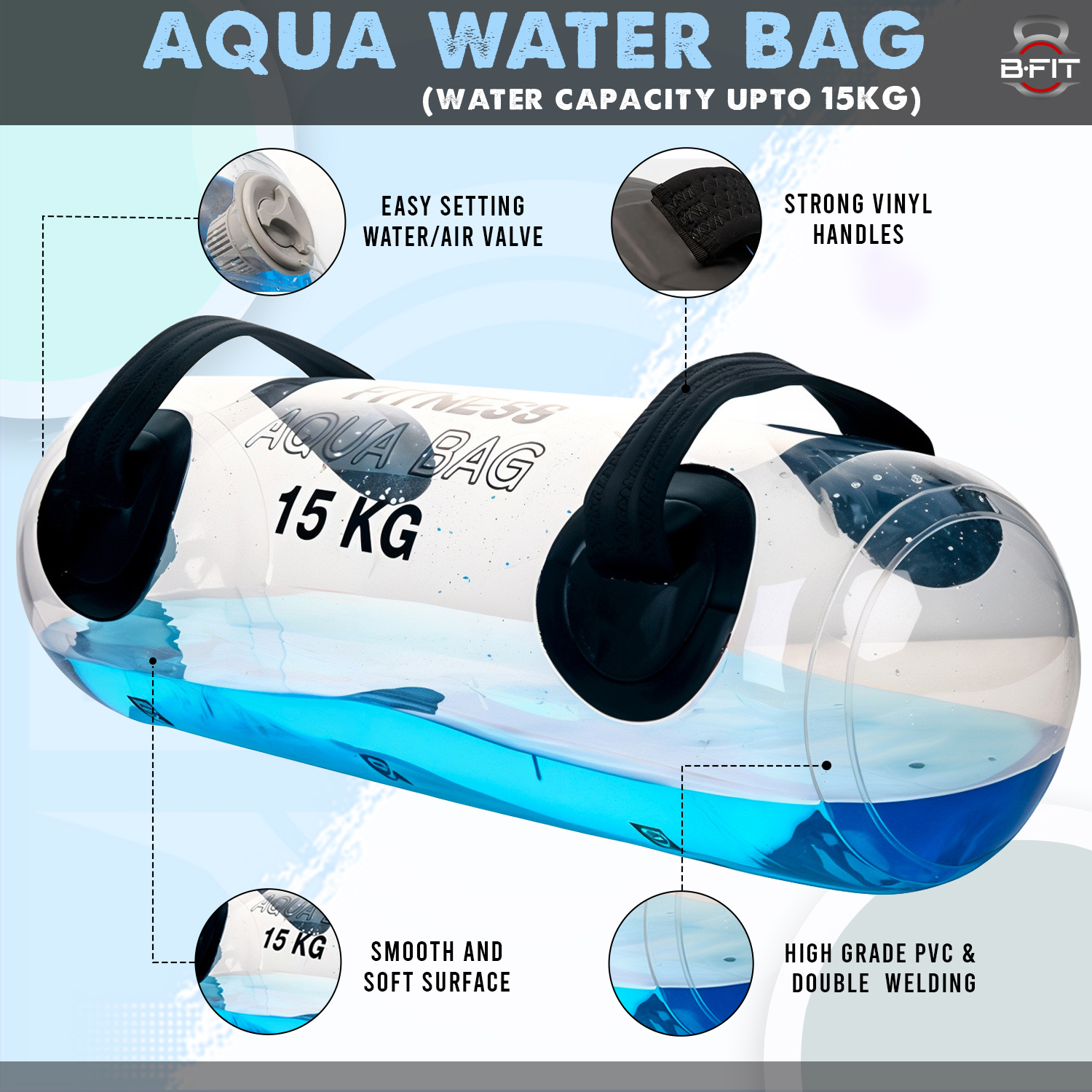 B Fit Aqua Weight Bags for Full Body Training Challenge Weight Bag - Substitute for Sandbag