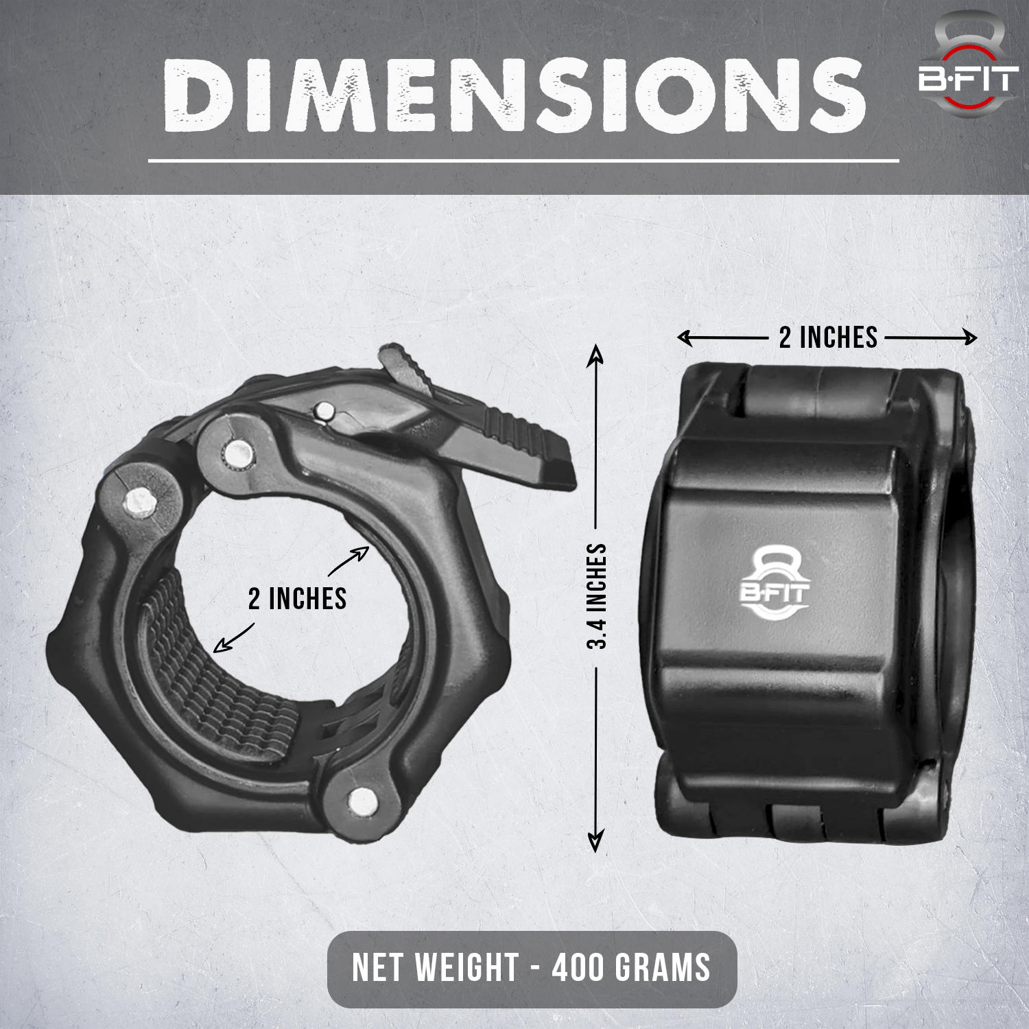 b Fit 2 Premium Olympic Barbell Collar - Quick Release Barbell Clamp