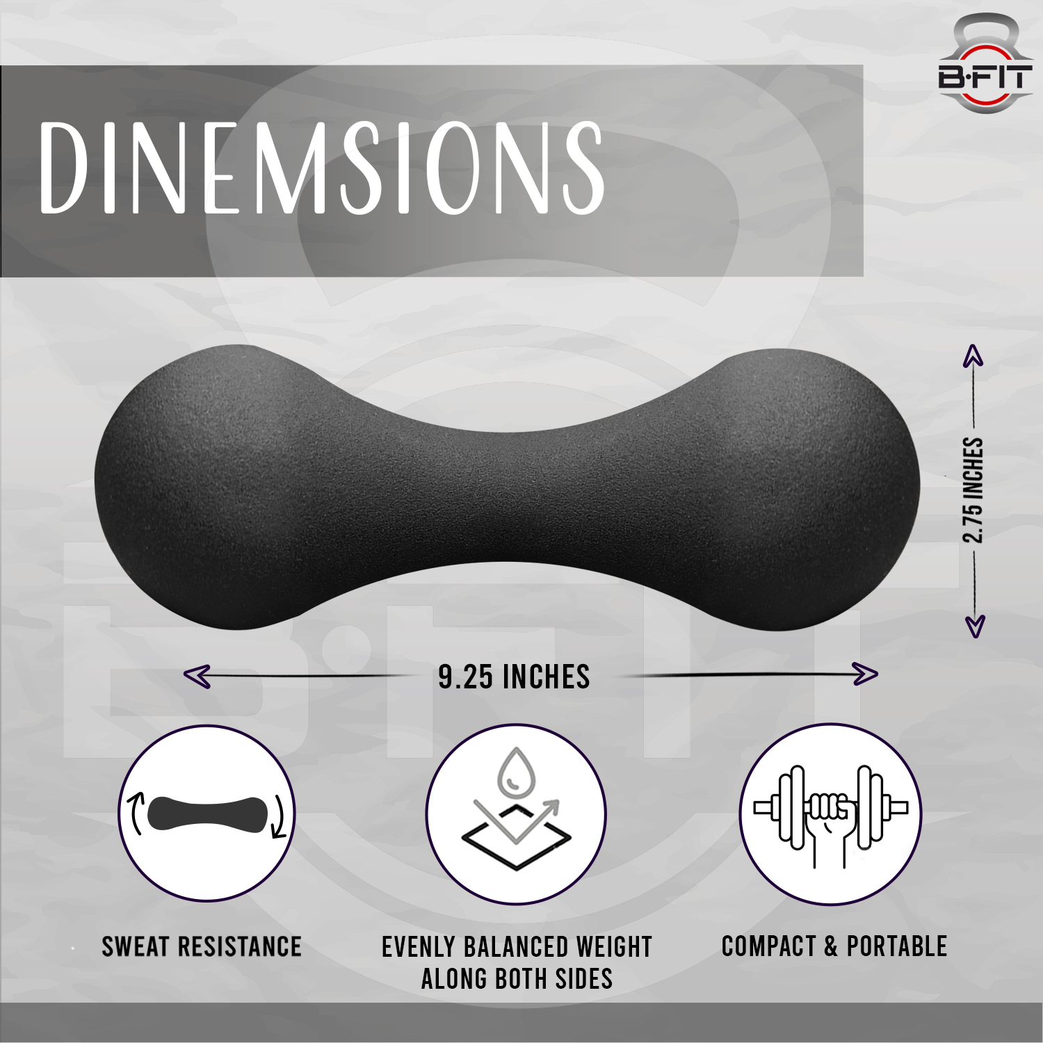 B Fit Bone Shape Neoprene Dumbbells 3 Kg Pair Non Slip Grip in Pair Packing