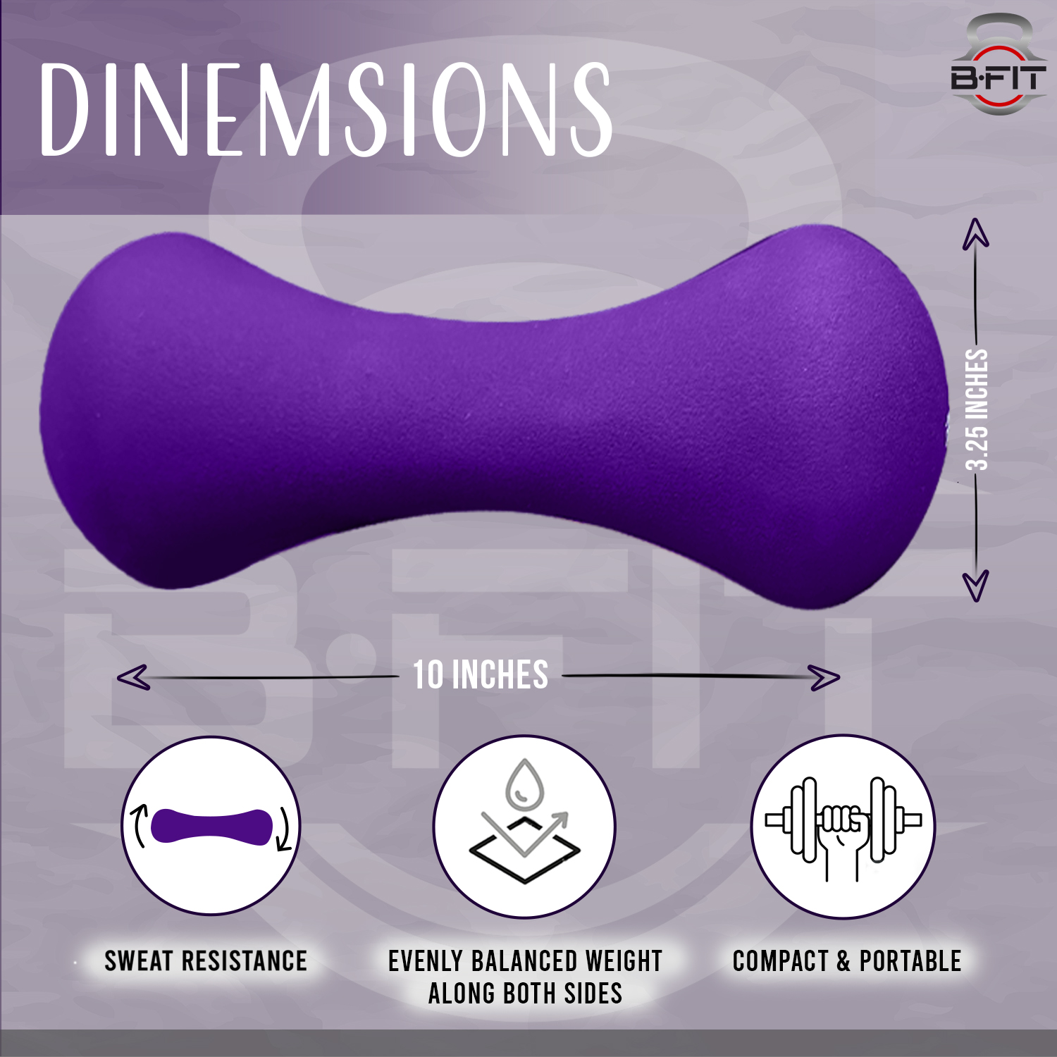 B Fit Bone Shape Neoprene Dumbbells 4 Kg Pair Non Slip Grip in Pair Packing