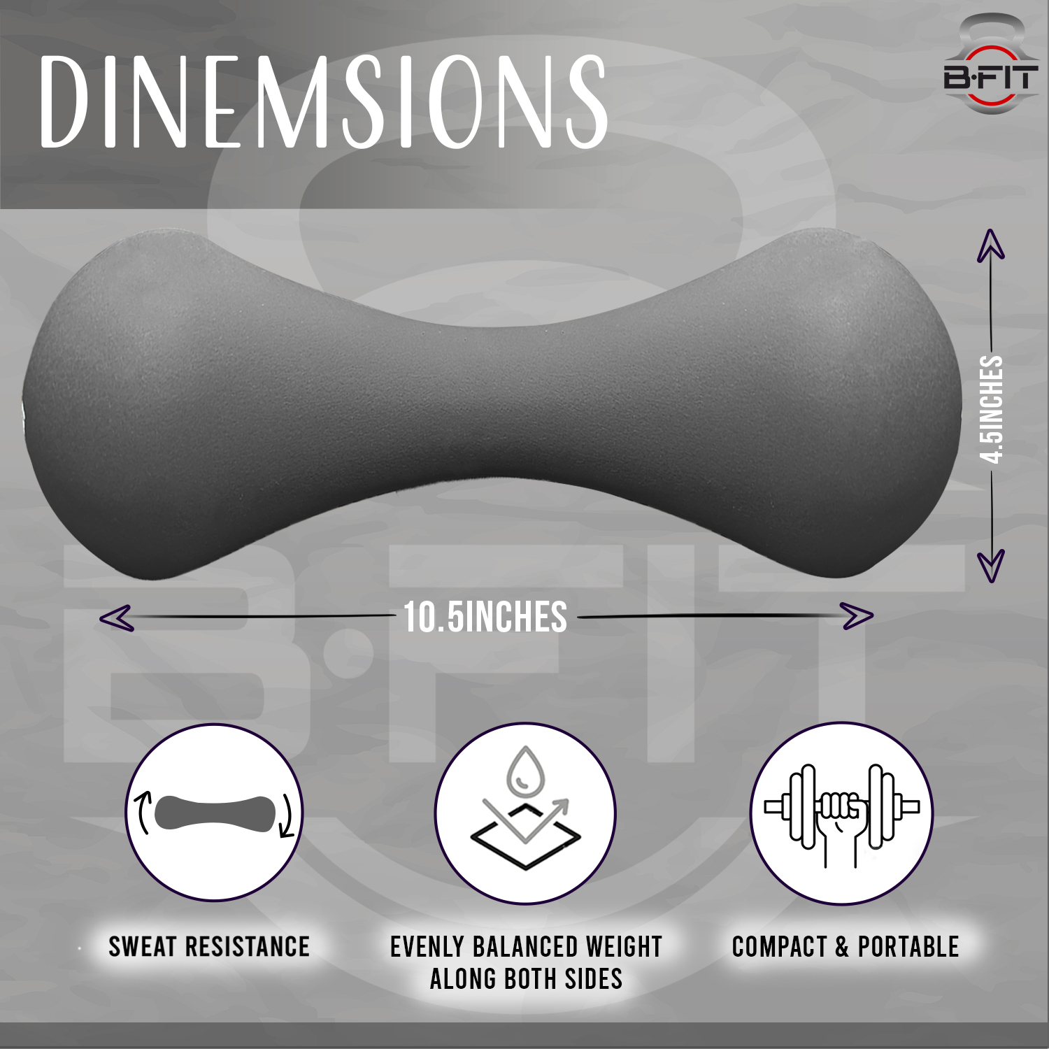 B Fit Bone Shape Neoprene Dumbbells 5 Kg Pair Non Slip Grip in Pair Packing