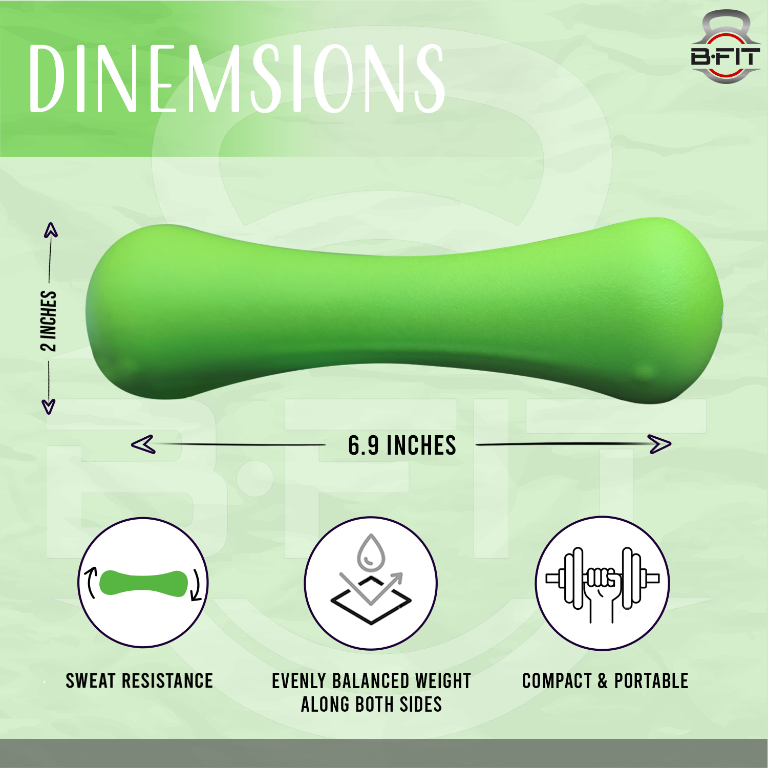 B Fit Bone Shape Neoprene Dumbbells 1 Kg Pair Non Slip Grip in Pair Packing