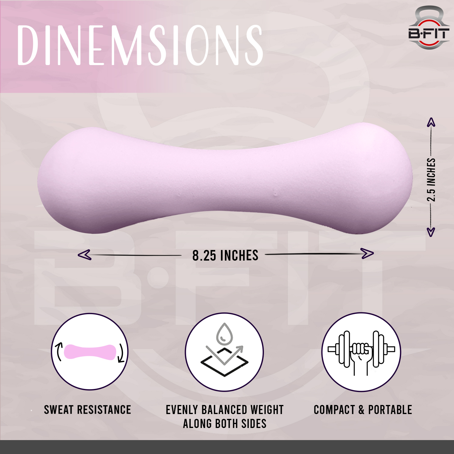 B Fit Bone Shape Neoprene Dumbbells 2 Kg Pair Non Slip Grip in Pair Packing