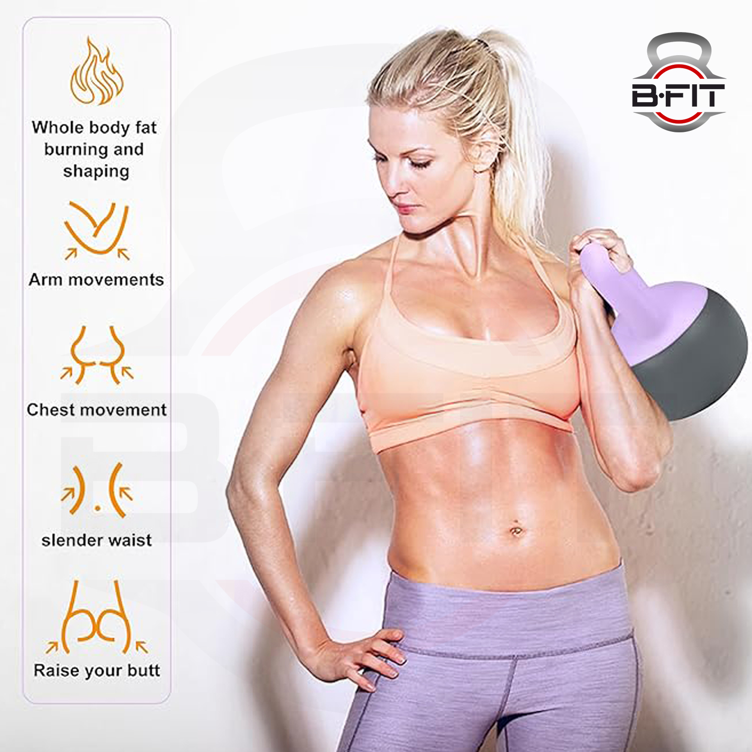 B Fit Soft Kettlebells 4 Kg with Cushioned Impact-Resistant Base and Anti-Slip