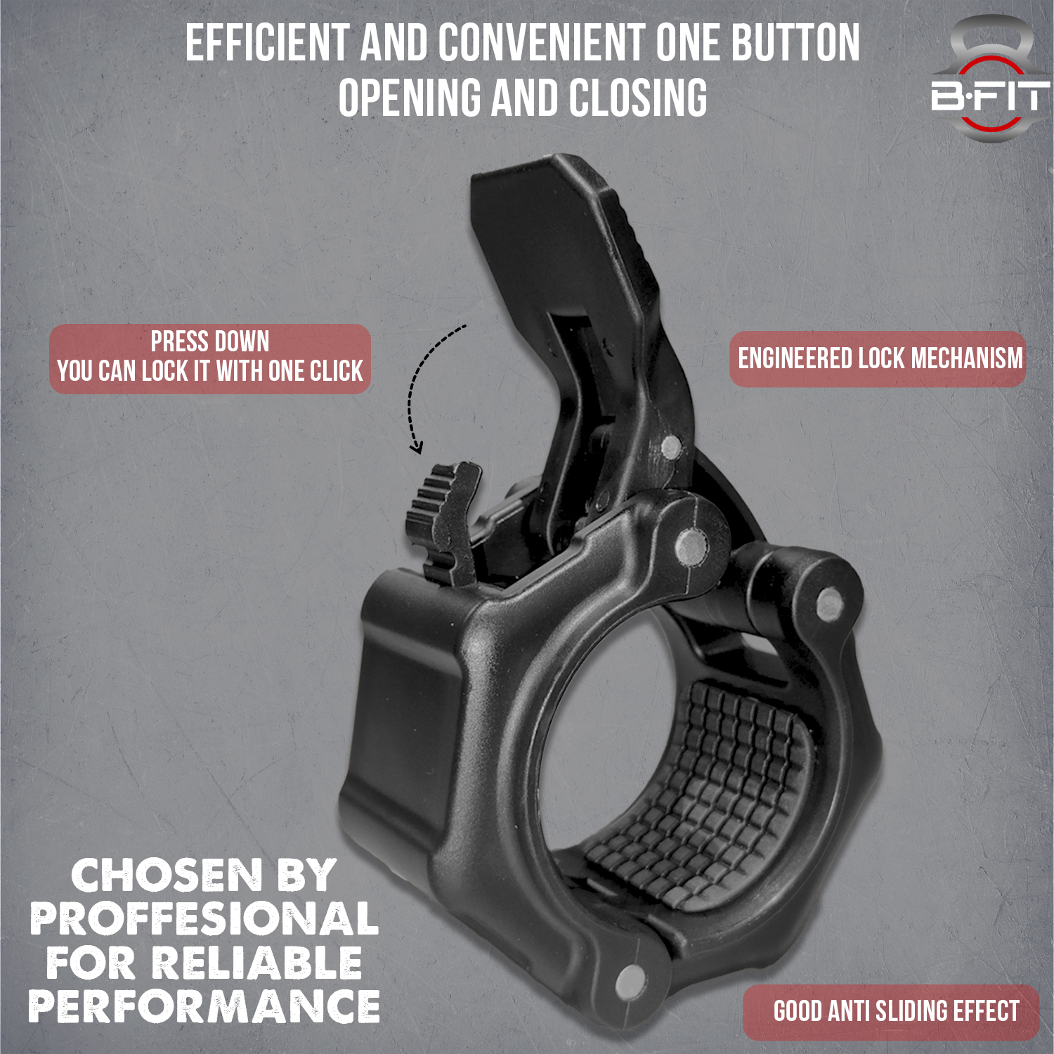 b Fit 2 Premium Olympic Barbell Collar - Quick Release Barbell Clamp