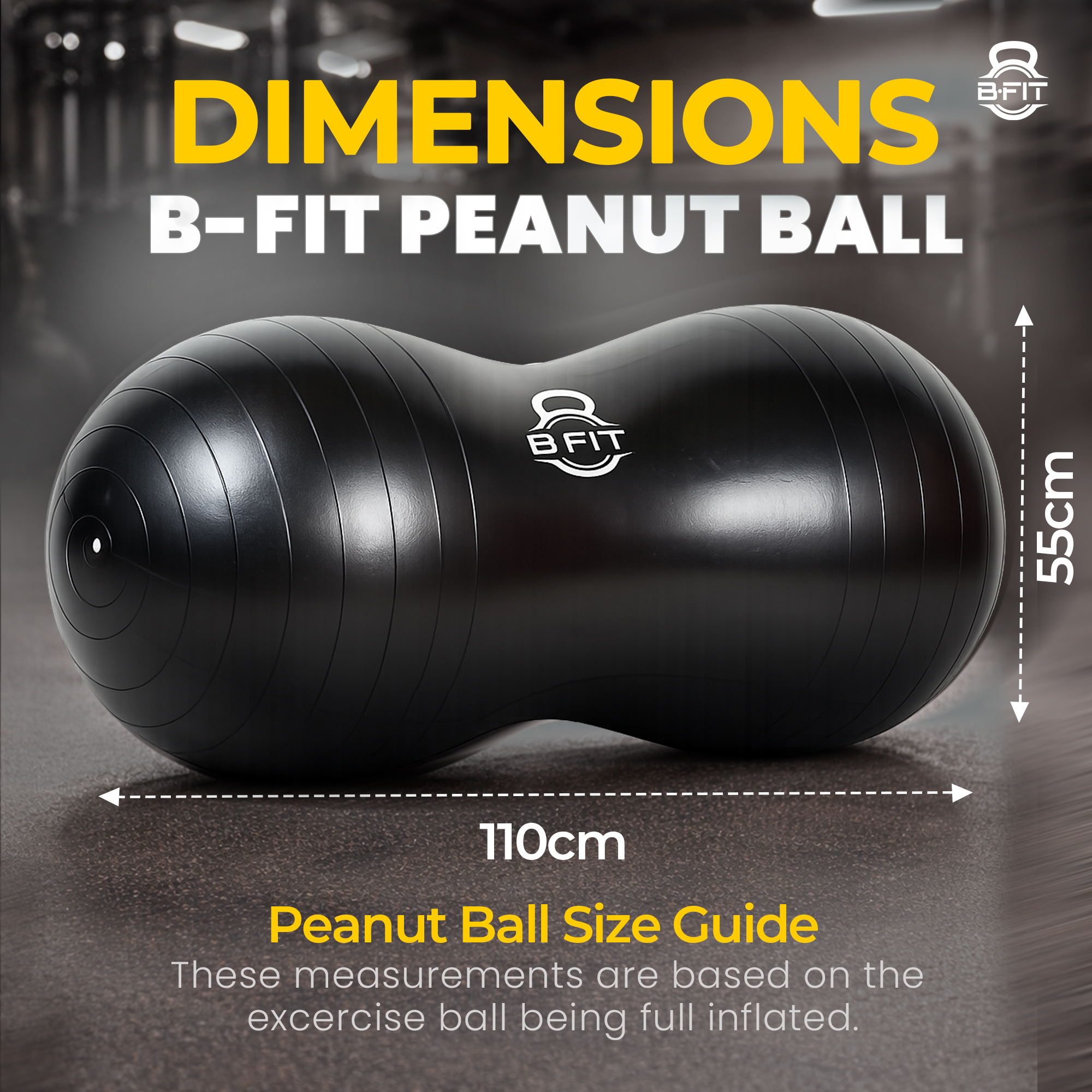 B Fit Peanut Ball Yoga Exercise Ball Thickened Anti Burst size 55110 Cm