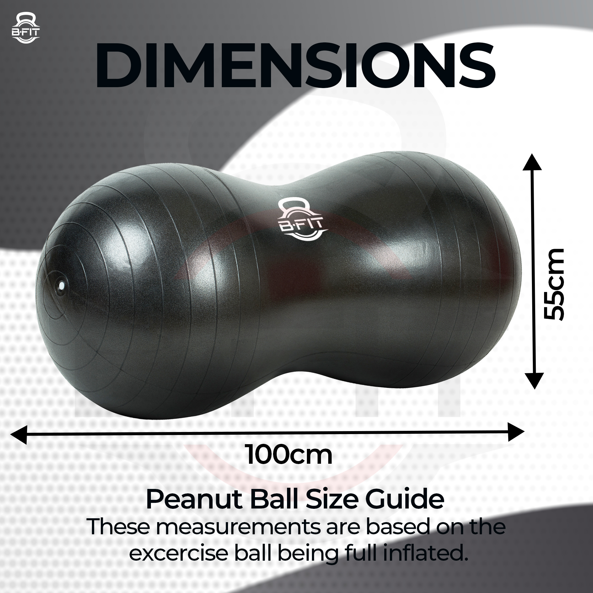 B Fit Peanut Ball Yoga Exercise Ball Thickened Anti Burst size 55100 Cm