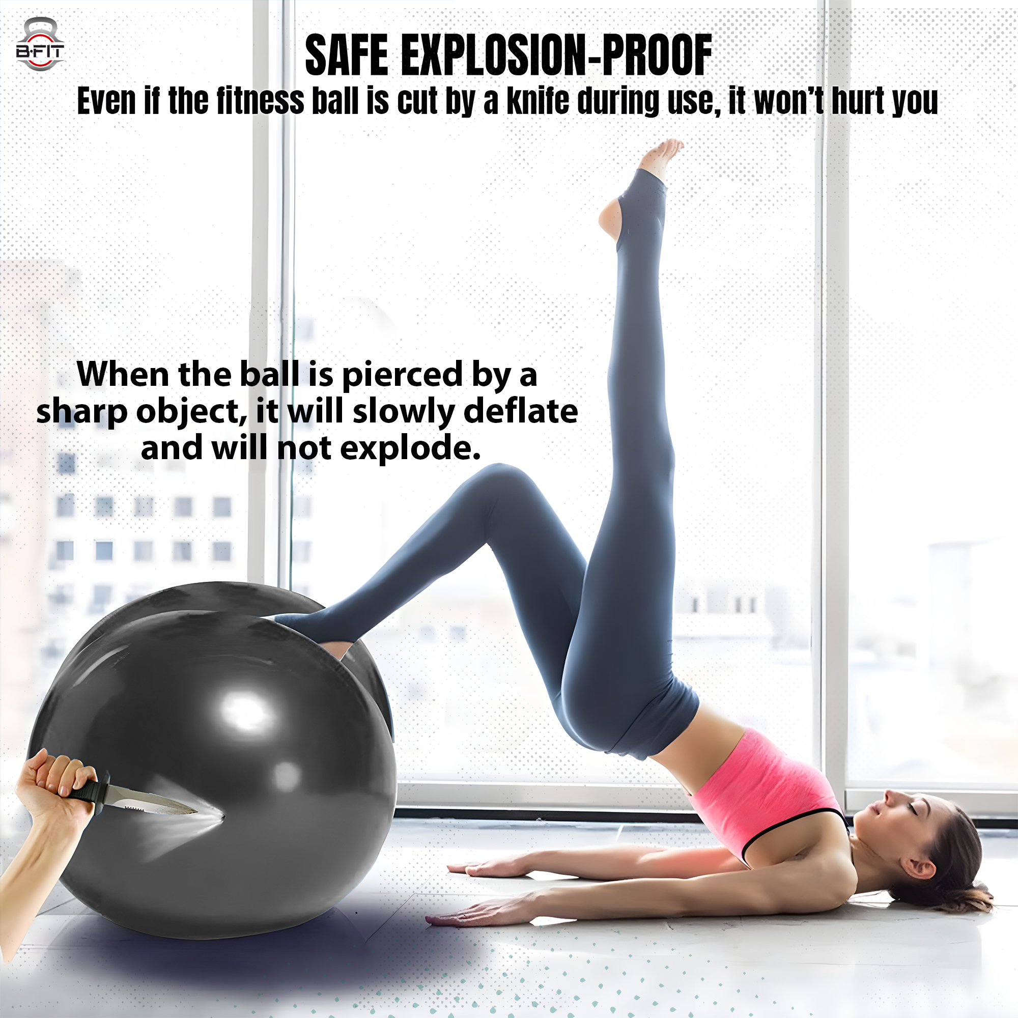 B Fit Peanut Ball Yoga Exercise Ball Thickened Anti Burst size 55100 Cm