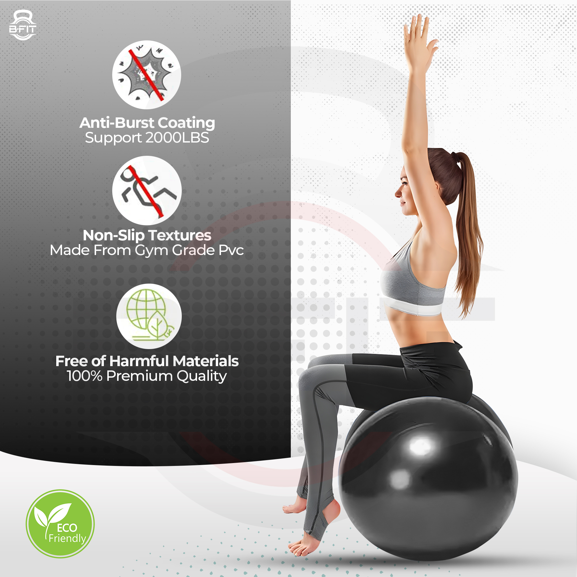 B Fit Peanut Ball Yoga Exercise Ball Thickened Anti Burst size 55100 Cm