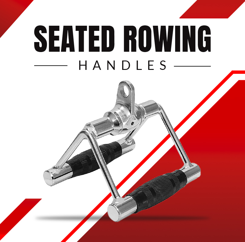 B fit Solid Steel Upgraded Non Slip Handle and 360 Degree Pro Grip Seated Row