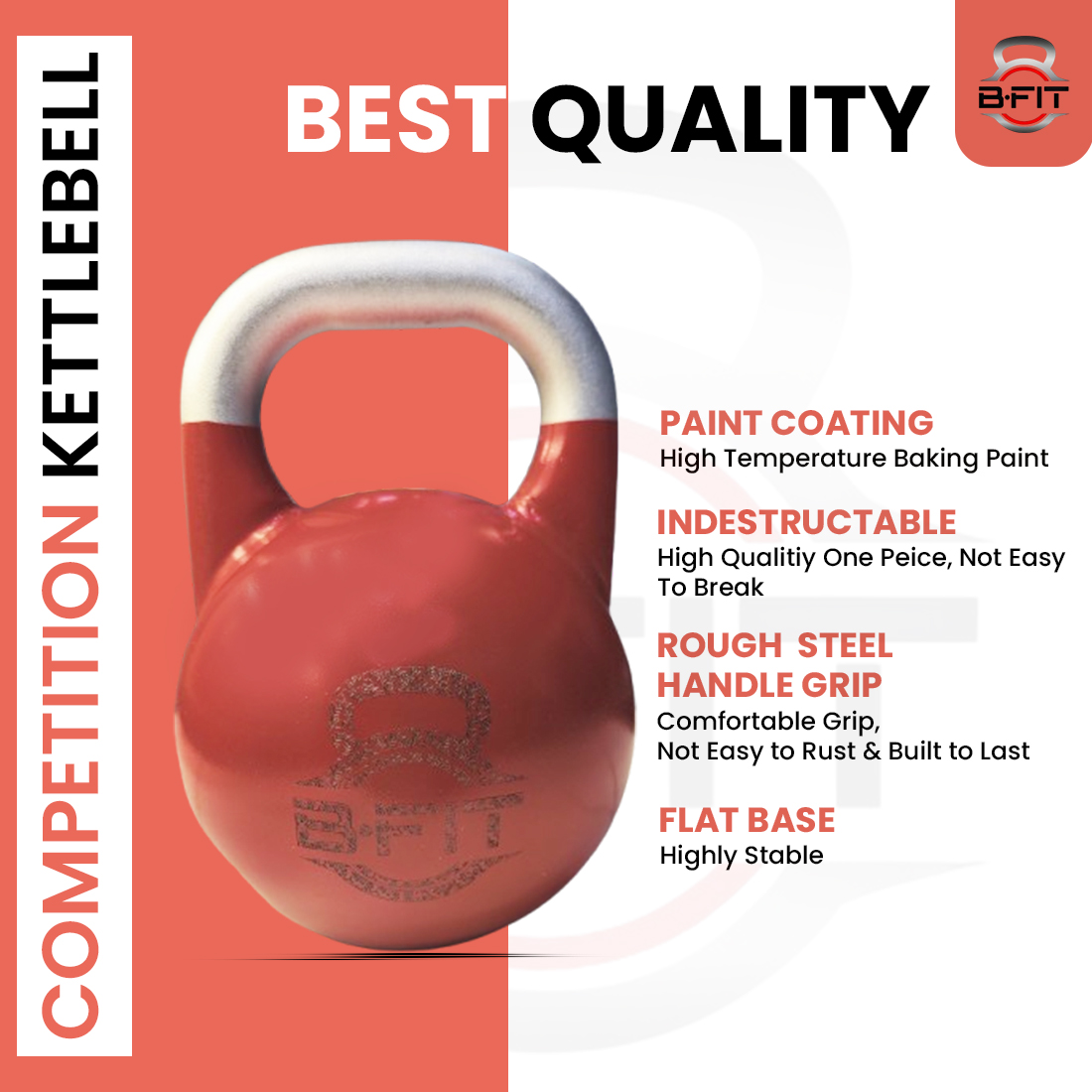 B Fit Competition Kettlebell Weights For Women Men Designed For Comfort in High Repetition Workouts Superior Balance For Better Workouts 32 Kg