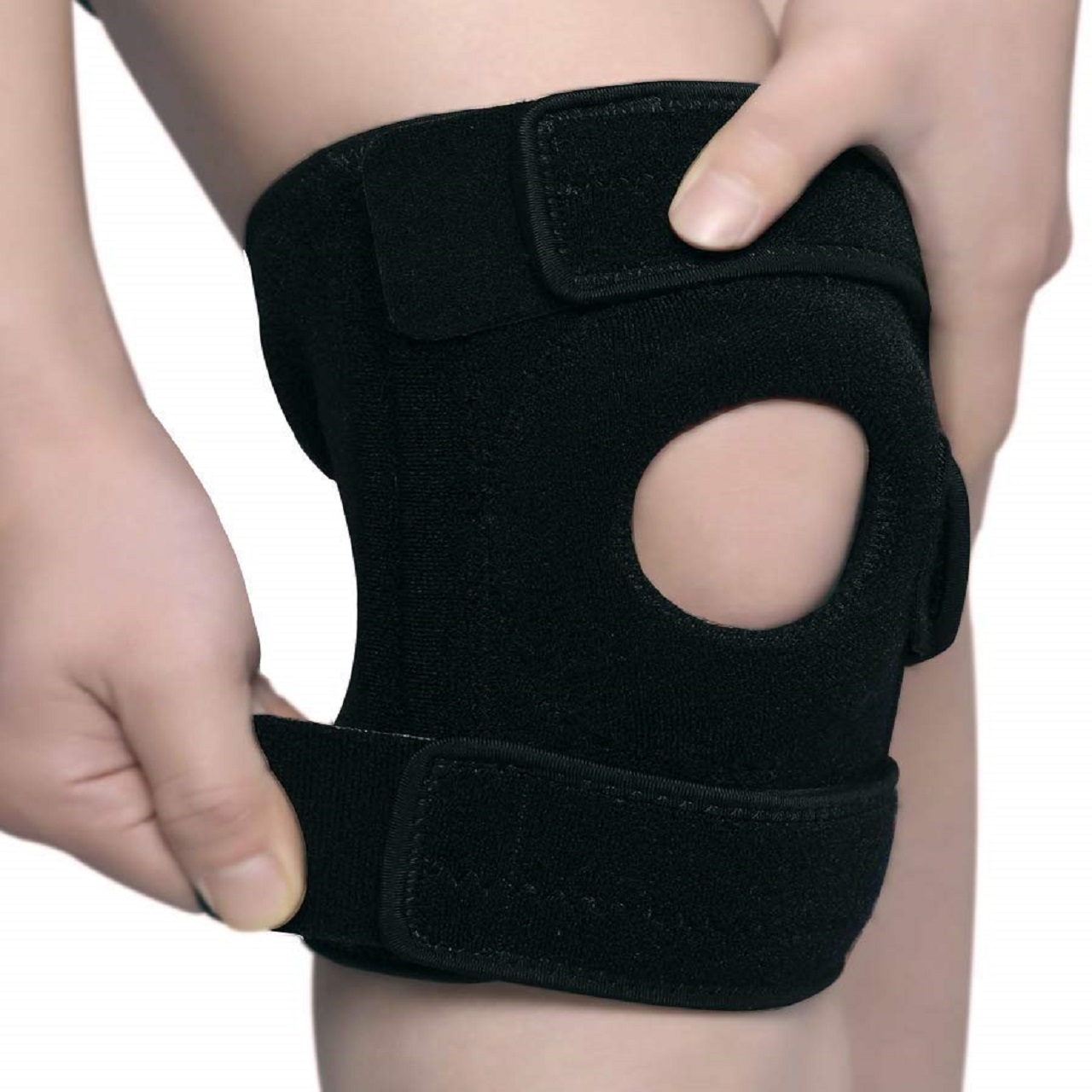 B Fit Knee Brace Support for Arthritis ACL LCL MCL Sports Exercise Meniscus Tear Injury Recovery - Side Stabilizers Open Patella Style - Adjustable Neoprene Brace