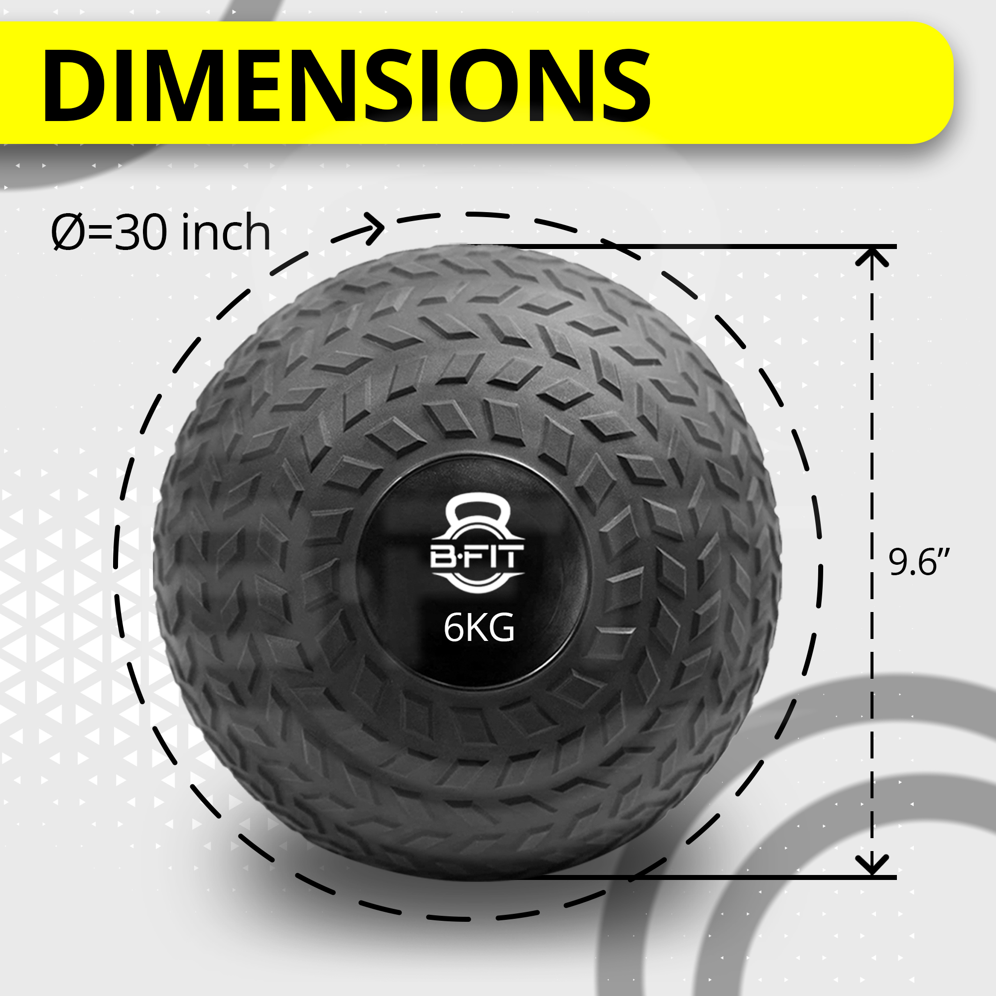B Fit Slam Ball 6 Kg for Strength Power and Cross-fit Workout - Slam Medicine Ball