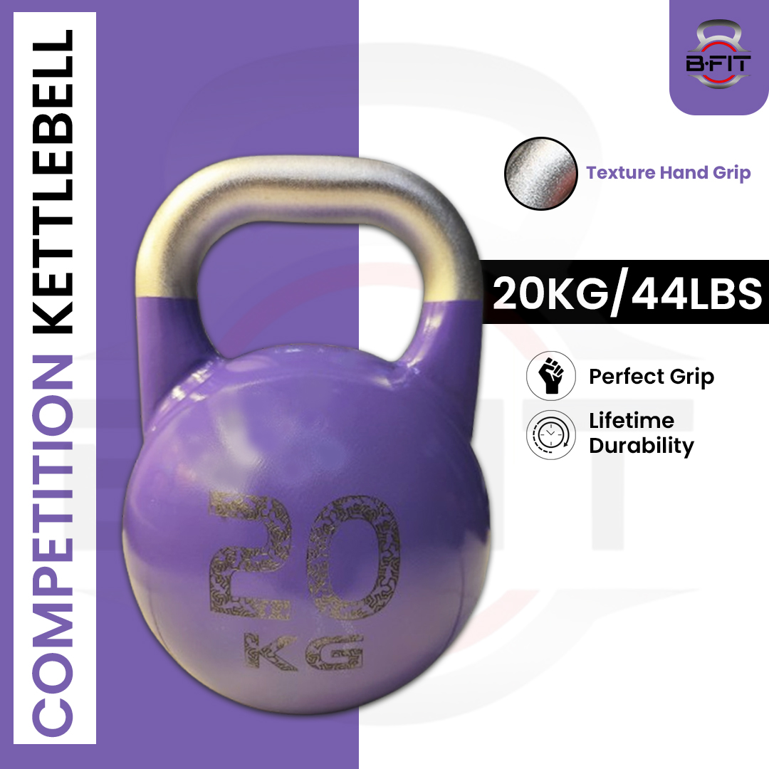 B Fit Competition Kettlebell Weights For Women Men Designed For Comfort in High Repetition Workouts Superior Balance For Better Workouts 20 Kg