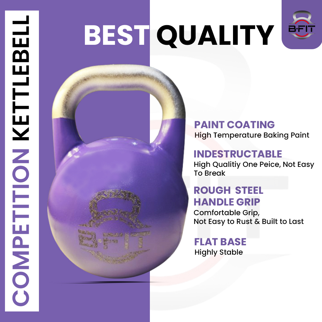 B Fit Competition Kettlebell Weights For Women Men Designed For Comfort in High Repetition Workouts Superior Balance For Better Workouts 20 Kg