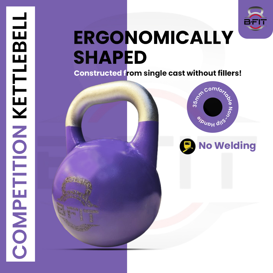 B Fit Competition Kettlebell Weights For Women Men Designed For Comfort in High Repetition Workouts Superior Balance For Better Workouts 20 Kg