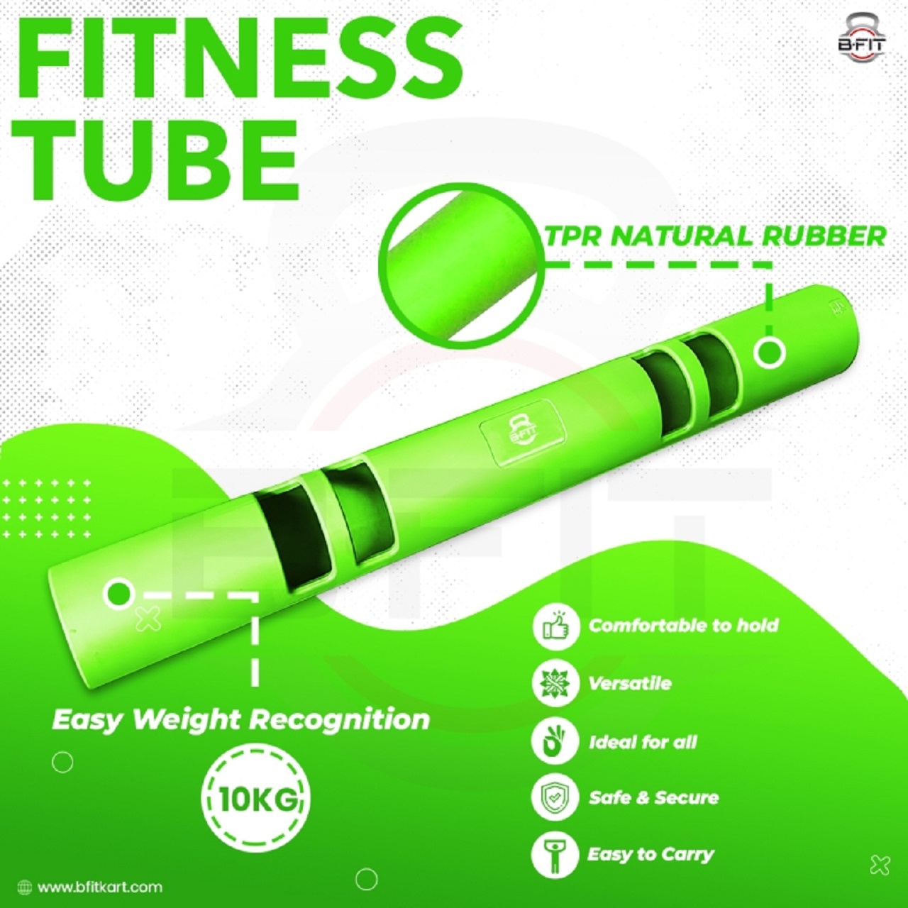 B Fit ViPR Fitness Tube Functional Training Rubber VIPR Weight Bar 10 Kg