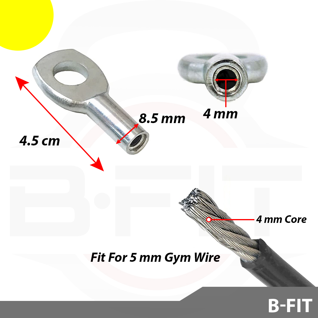 B Fit Gym Cable Swage Eyelet for 5 MM Gym Wire Set of 12 Pcs