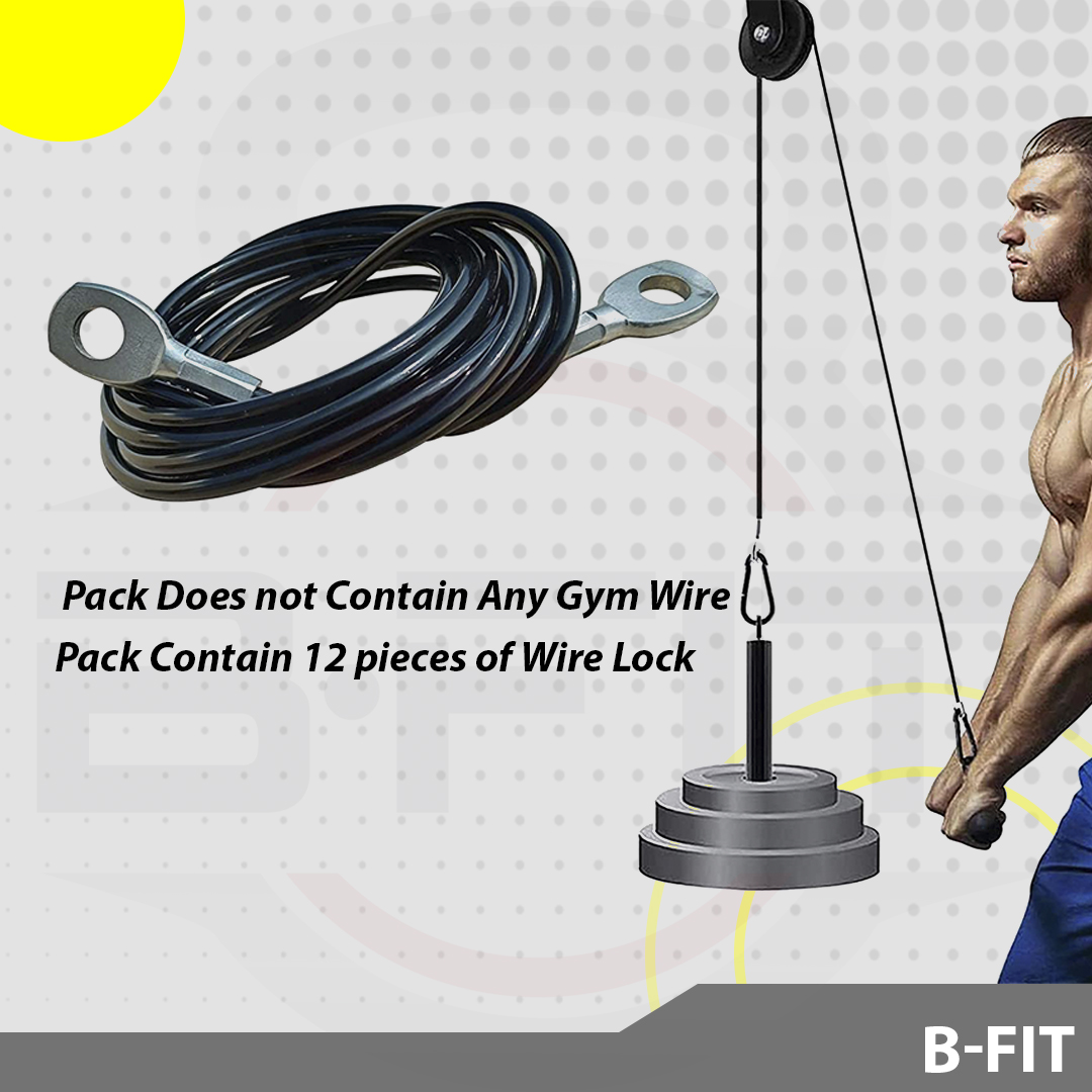 B Fit Gym Cable Swage Eyelet for 5 MM Gym Wire Set of 12 Pcs