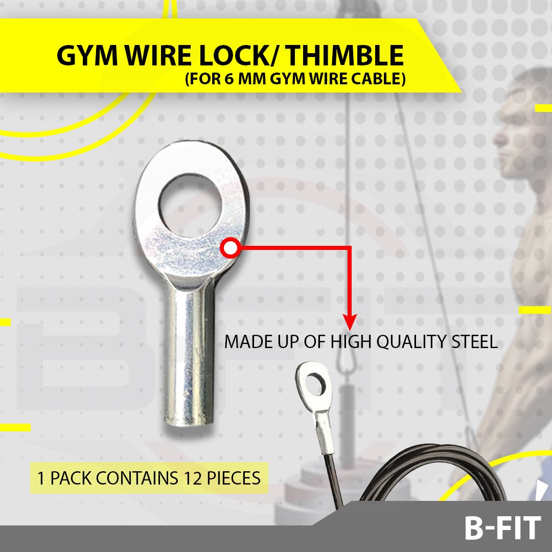 B Fit Gym Cable Swage Eyelet for 6 MM Gym Wire Set of 12 Pcs