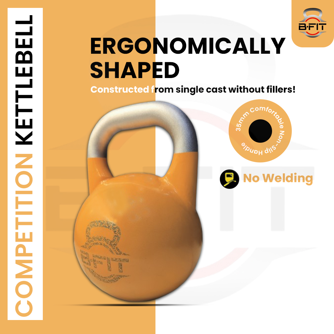 B Fit Competition Kettlebell Weights For Women Men Designed For Comfort in High Repetition Workouts Superior Balance For Better Workouts 28 Kg