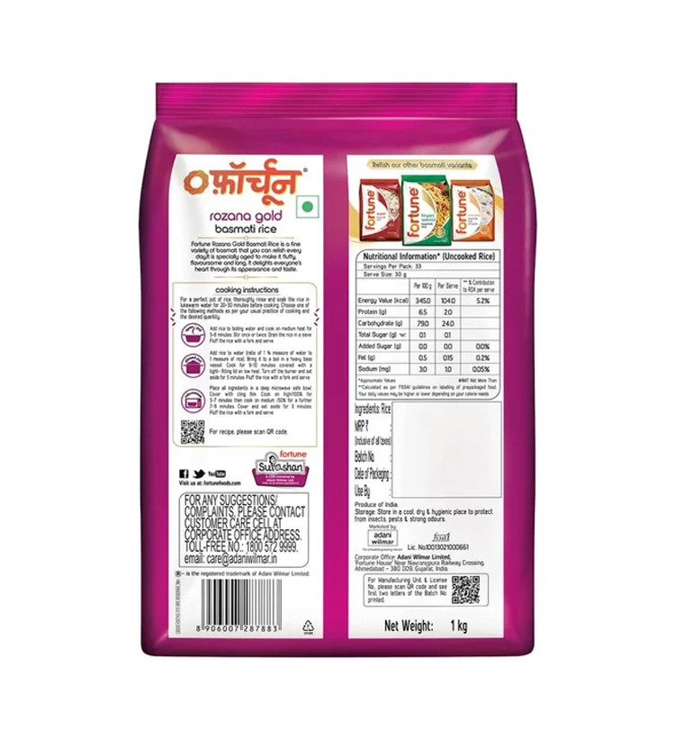 Fortune Rozana-Gold Basmati Rice (Long Grain)
