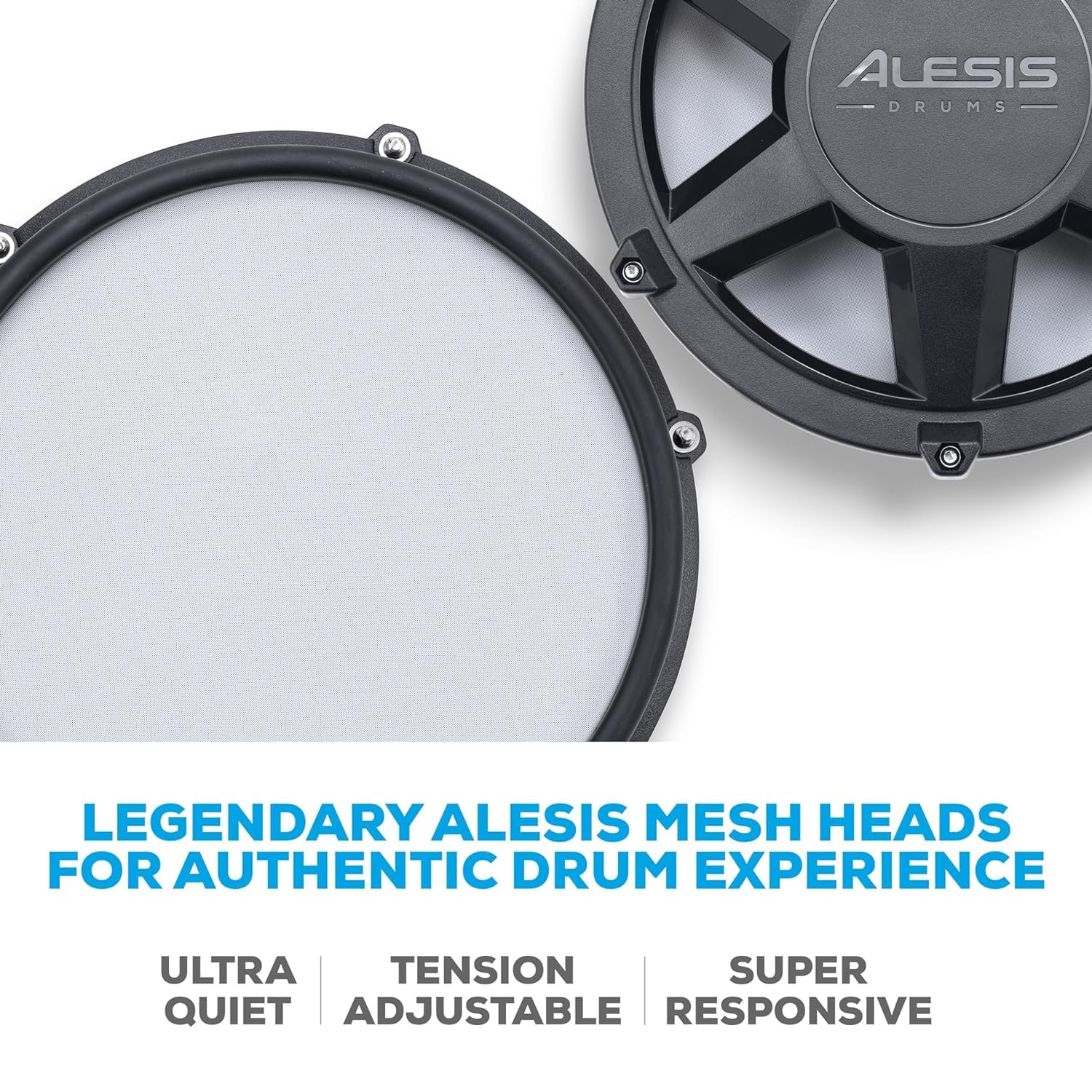 Alesis Nitro Max Kit Eight Piece Electronic Drum Kit Mesh Heads, Bluetooth