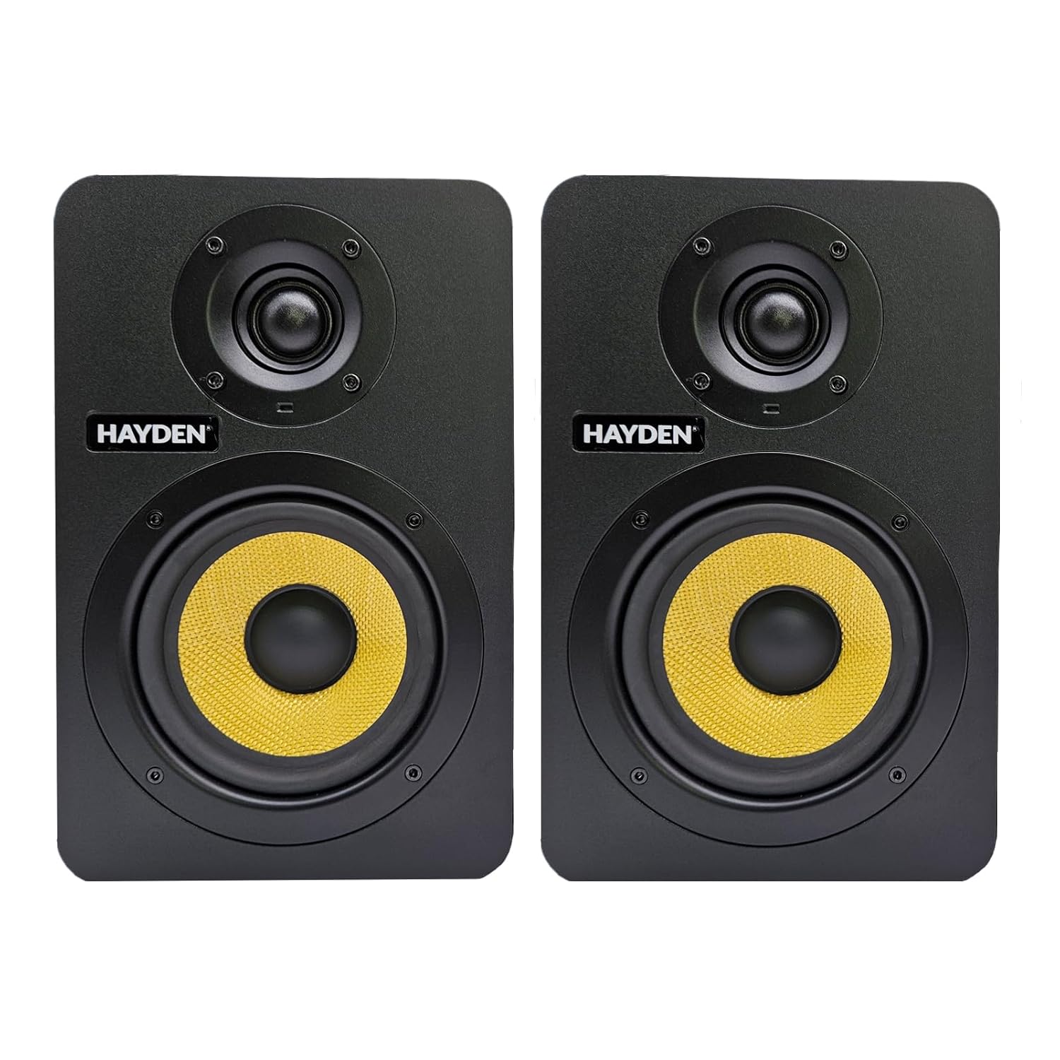 hayden X5 Professional 5 inch Reference Powered Studio Monitors Pair with Acoustic Foam Pads