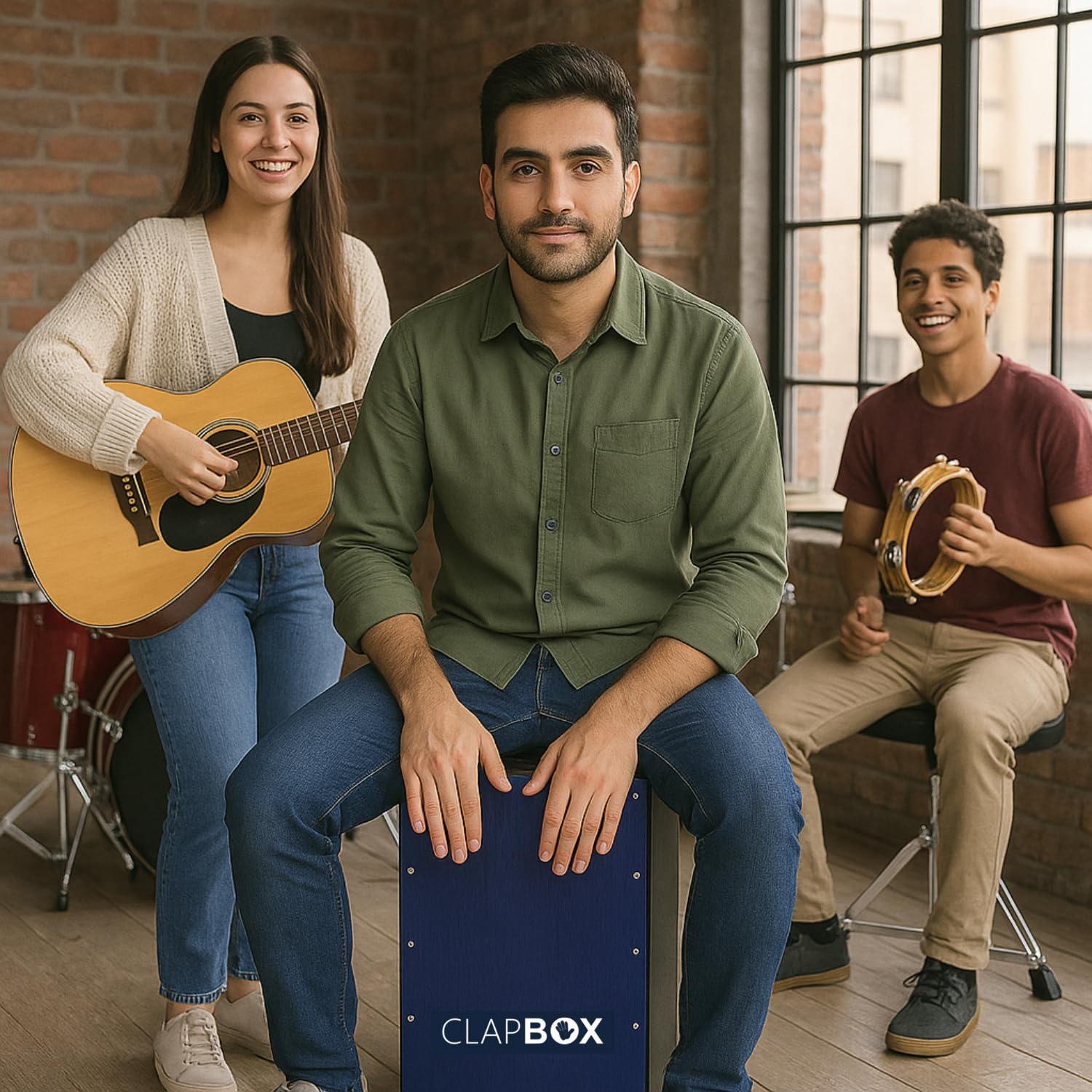 Clapbox Adjustable Snare Cajon CB40 Blue