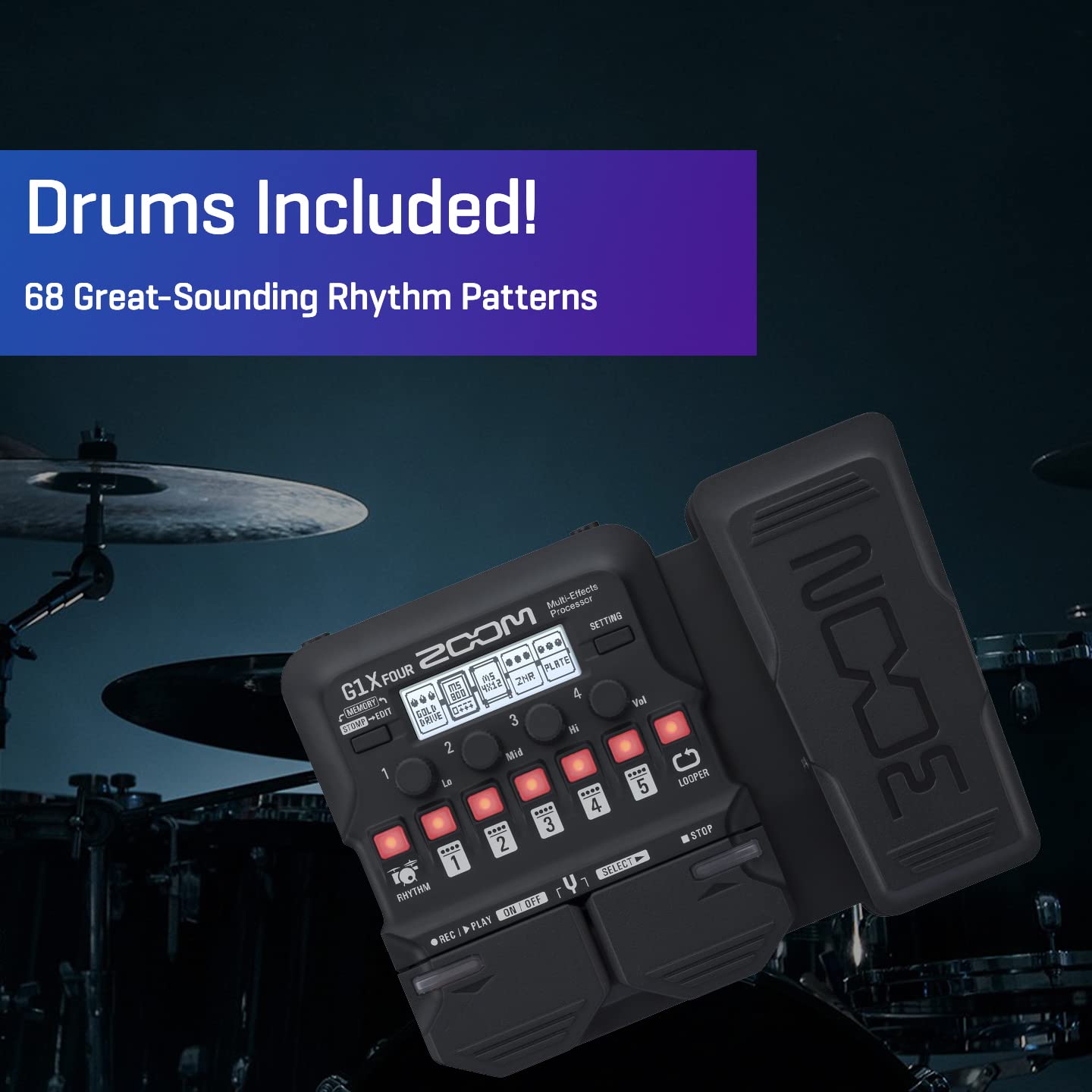 Zoom G1X Four Multi-effects Processor with Expression Pedal without adapter