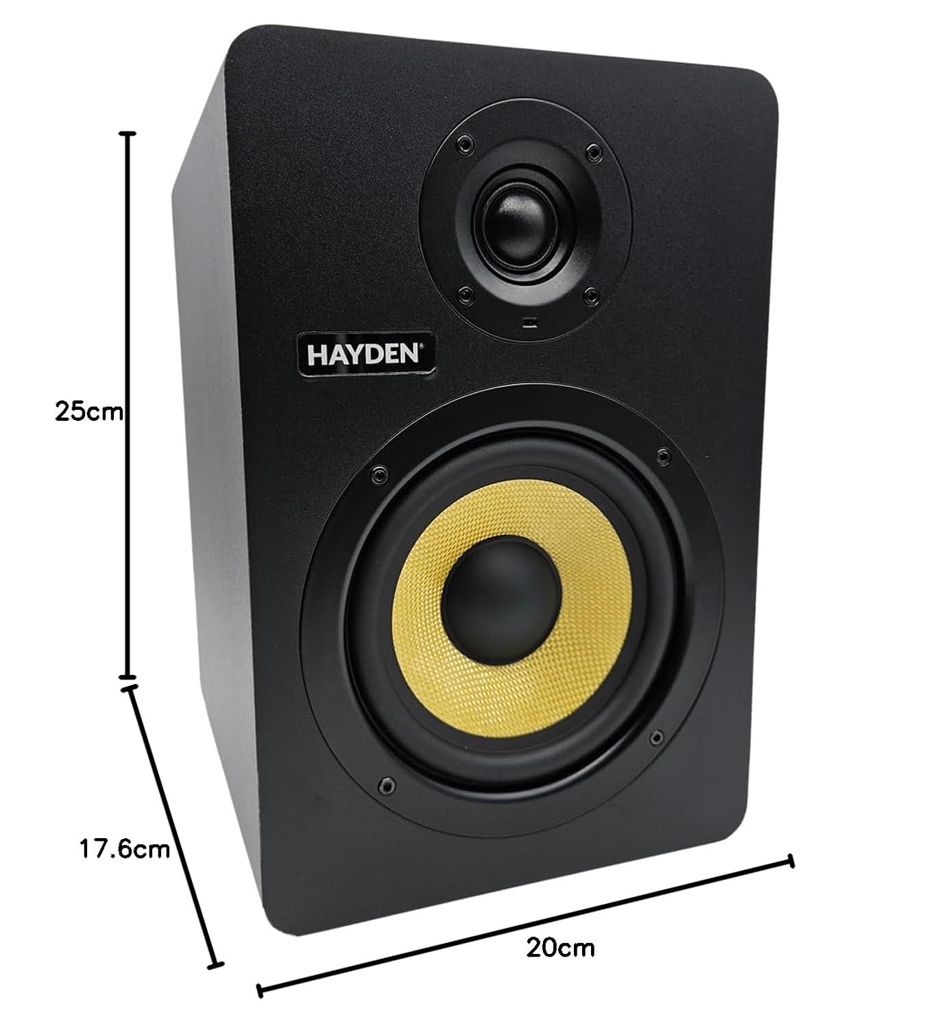 hayden X5 Professional 5 inch Reference Powered Studio Monitors Pair with Acoustic Foam Pads