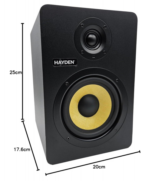 Image of hayden X5 Professional 5 inch Reference Powered Studio Monitors Pair with Acoustic Foam Pads