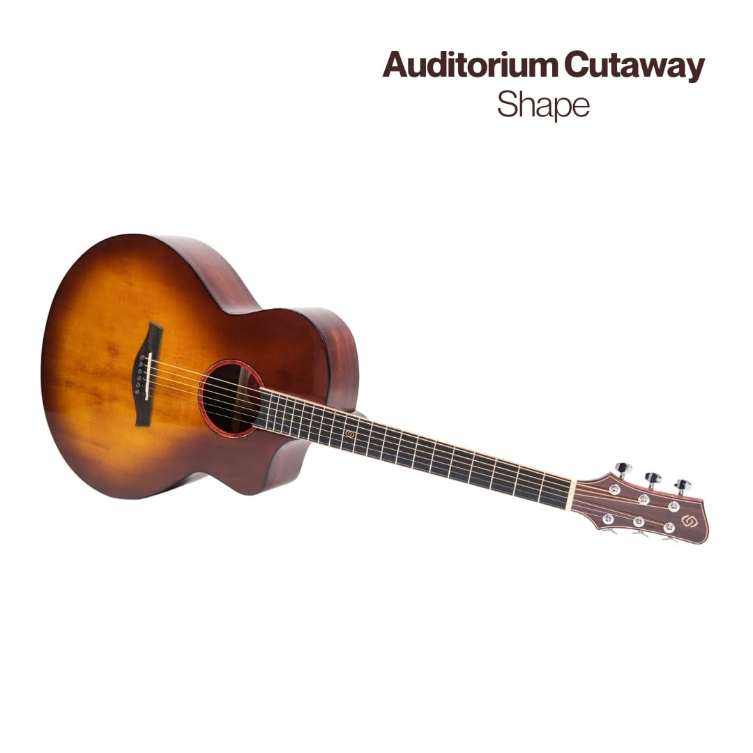 F240C Acoustic Guitar – Auditorium Cutaway Body, Mahogany Top & Back, Rosewood Fingerboard, 20 Frets, Coated Strings (Tobacco gloss)