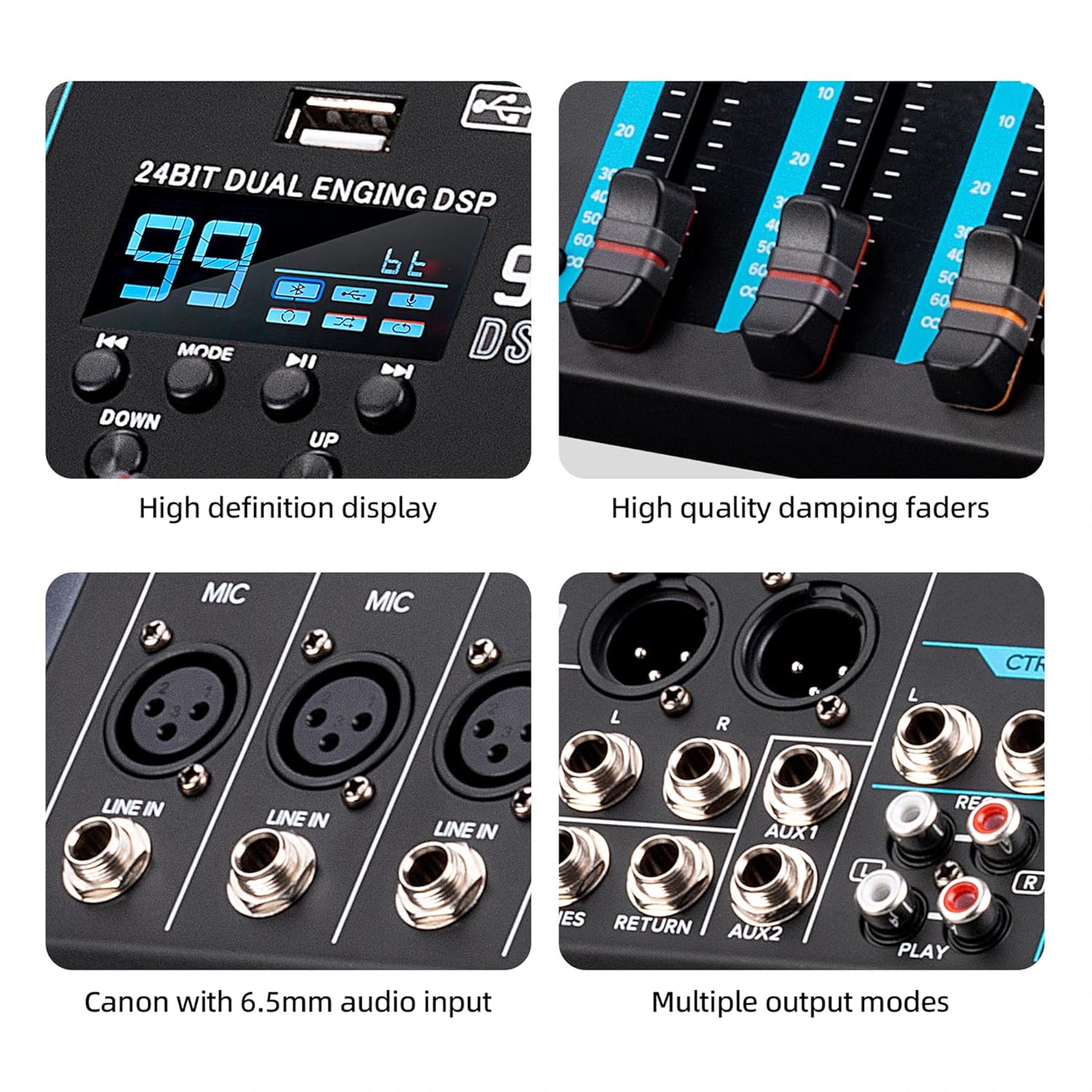 Hayden HY-8FX 10-Channel DJ Mixer With 99 DSP