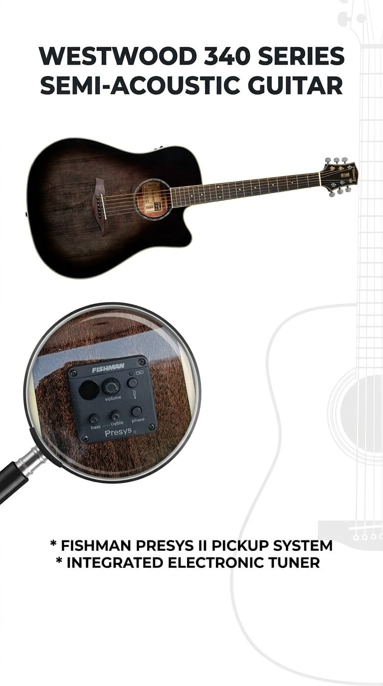 Westwood DC340E Electro-Acoustic Guitar With FISHMAN Pickup