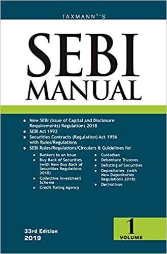 SEBI Manual Set of Three Volumes 33rd Edition 2019 Unknown Binding  2018