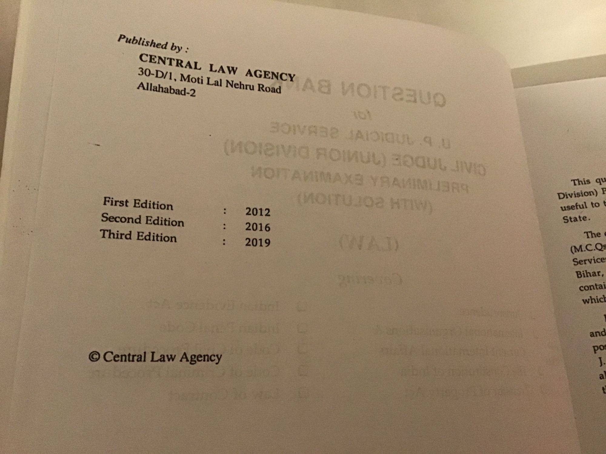 Question Bank For UP Judicial Service Civil Judge Junior Divison Pre Examination By OP Tripathi