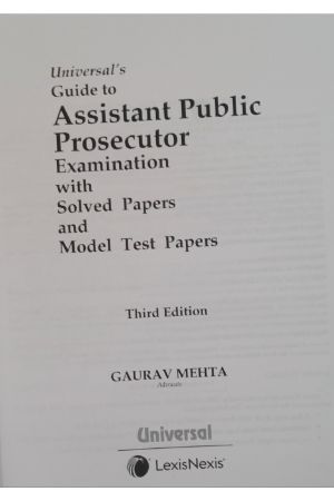Gaurav Mehta Guide to Assistant Public Prosecutor Examination by Universal LexisNexis
