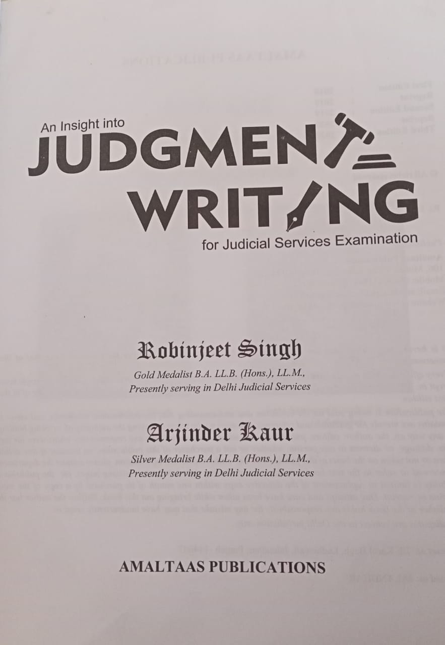 Judgment Writing by Robinjeet singh