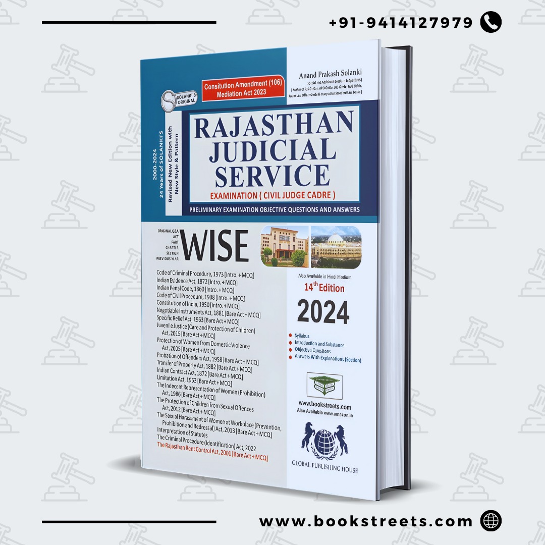 Rajasthan Judicial Services Examination Preliminary Examination Objective Questions and Answers In One Vol ed Paperback 2024 for Rjs Exam by solanki