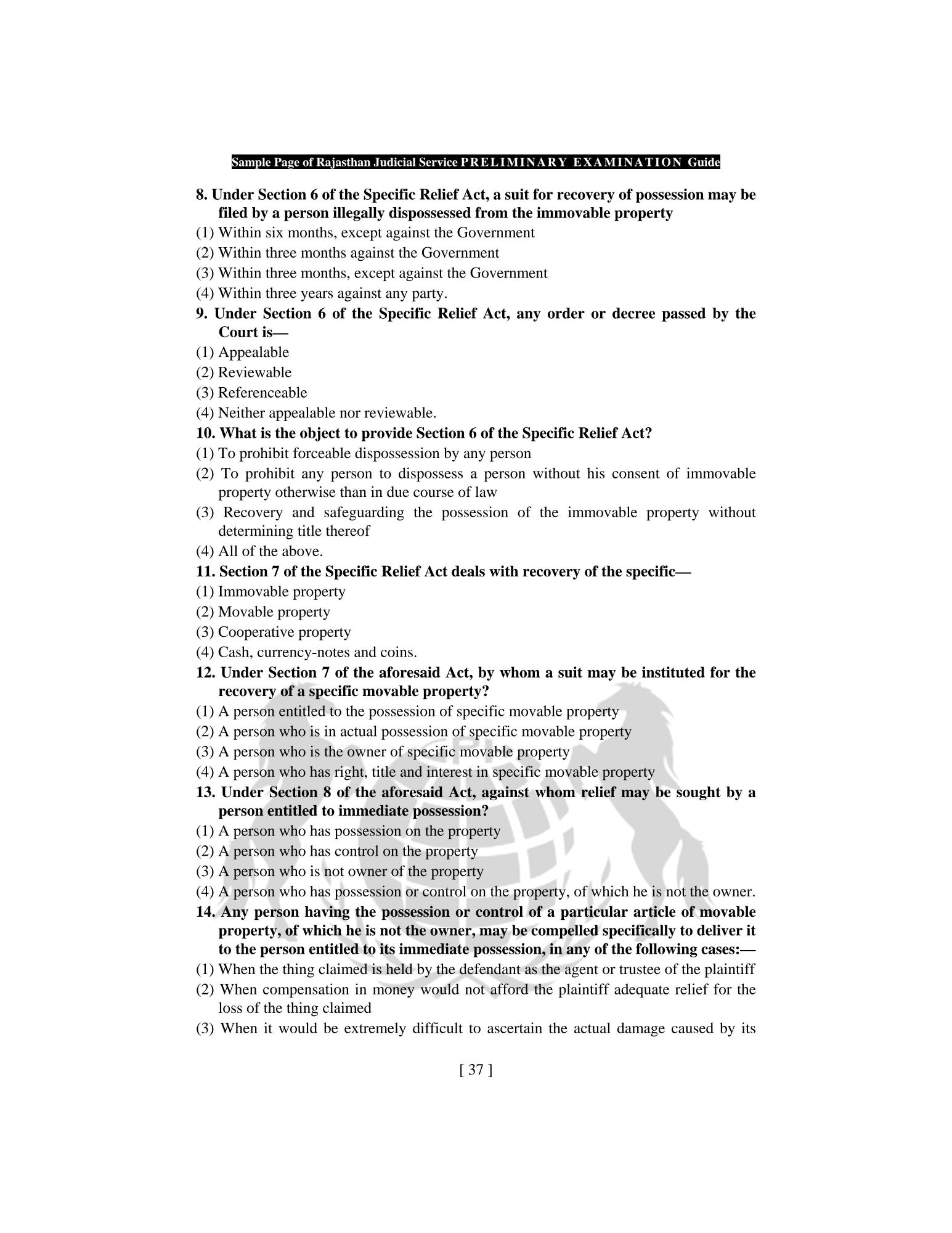 Rajasthan Judicial Services Examination Preliminary Examination Objective Questions and Answers In One Vol ed Paperback 2024 for Rjs Exam by solanki