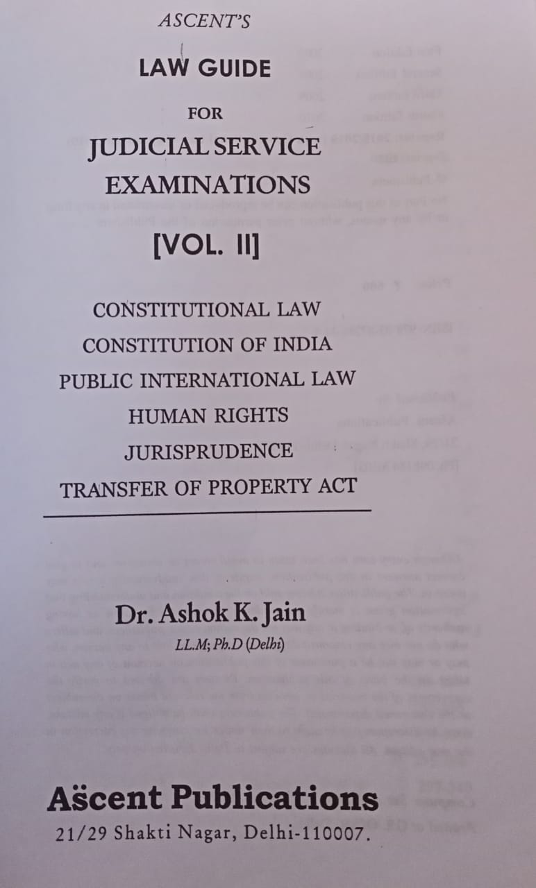 Law guide for Judicial Service Examination vol II by Dr jain