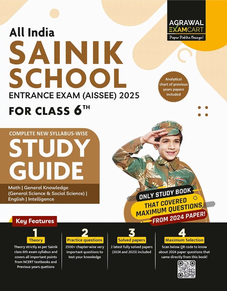 Agrawal Examcart Sainik School Class 6 Study Guide English edition