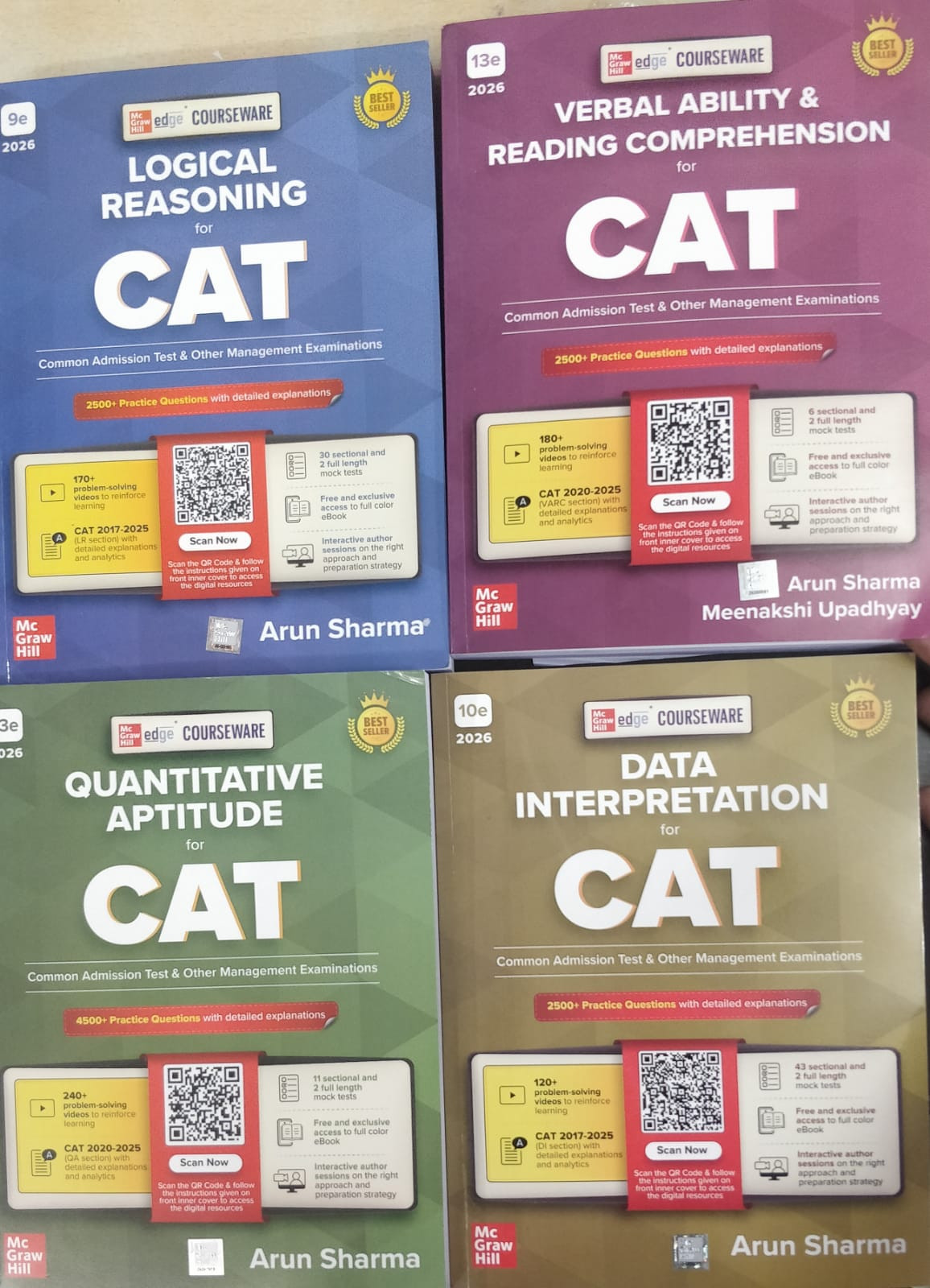 McGraw Hill CAT Preparation Book Set of 4 Books 2026 by Arun Sharma