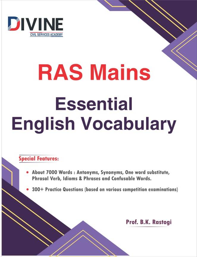 Divine RAS Mains Essential English Vocabulary by BK Rastogi