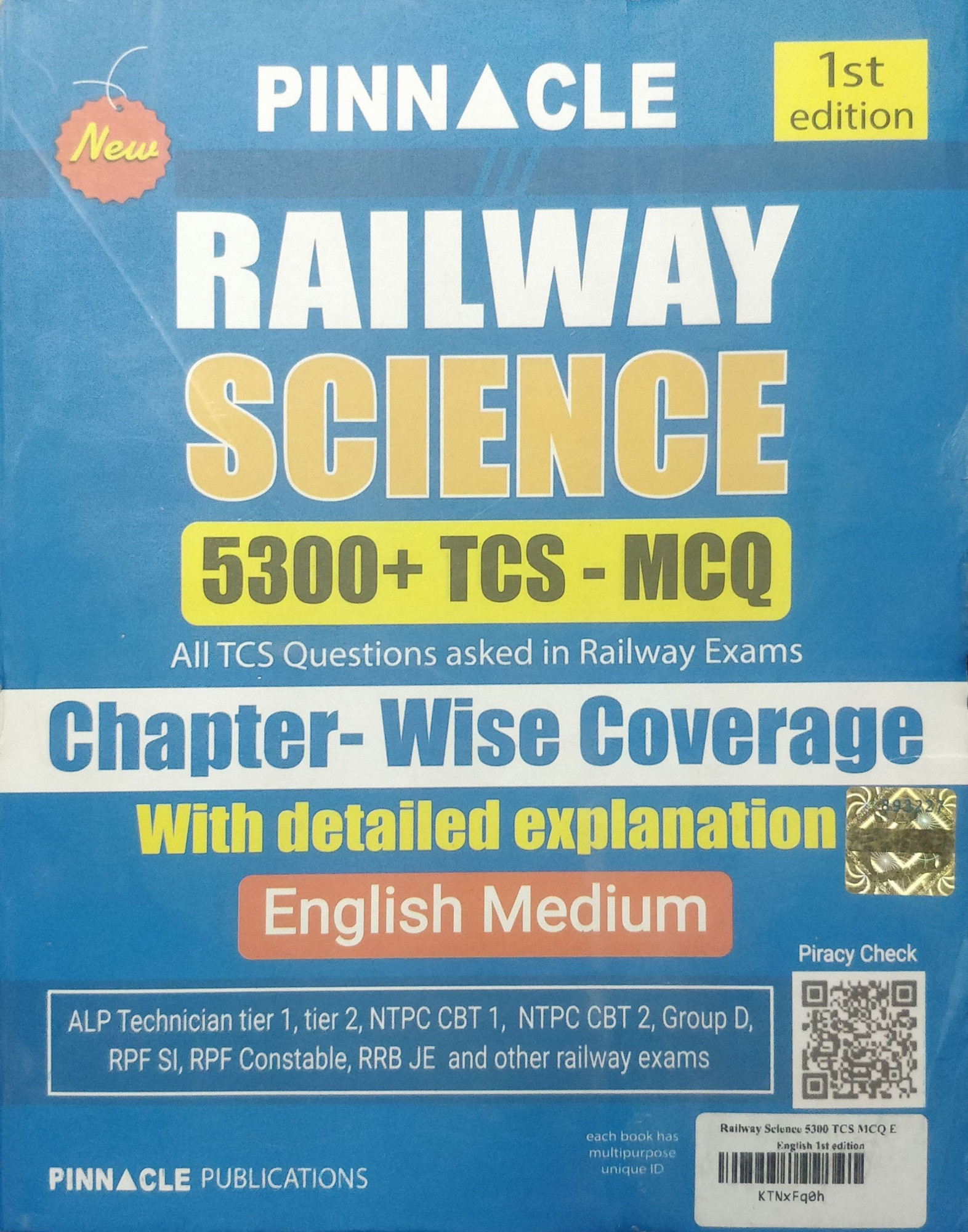 Pinnacle Railway Science 5300 TCS MCQ English Medium