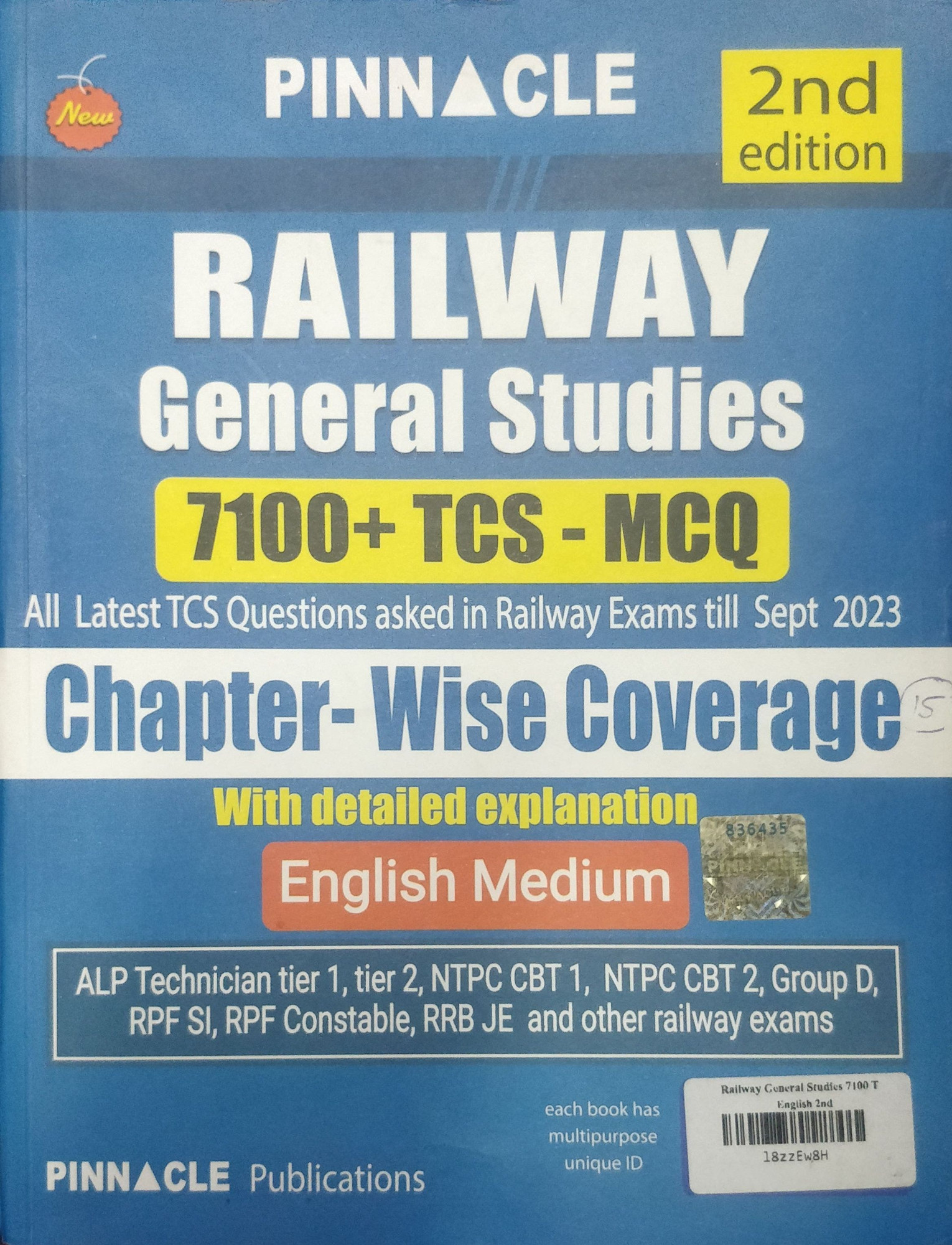 Pinnacle Railway General Studies 7100 TCS MCQ English Medium