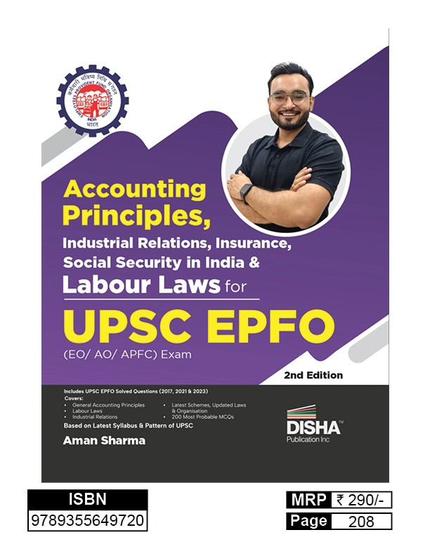 Accounting Principles Industrial Relations Insurance Social Security  Labour Laws for UPSC EPFO EOAOAPFC Exam Book  Disha Publication