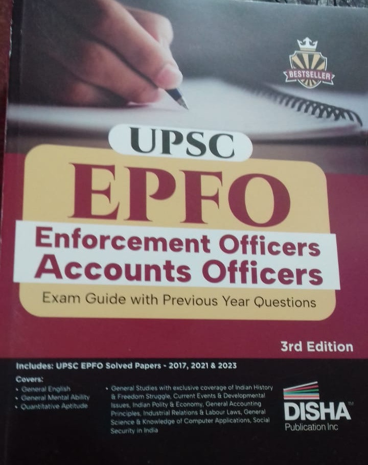 UPSC EPFO Enforcement Officers Accounts Officers Exam Guide with Previous Year Questions Book Disha Publication
