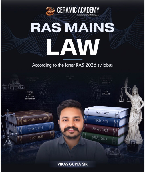 Image of Ceramic publication Ras mains law book written by Vikas Gupta sir